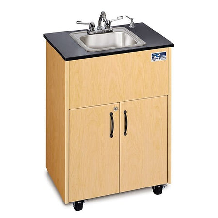 Children and Adults classroom Sink, Maple Cabinet With Stainless Steel Single Basin and Black Counter top