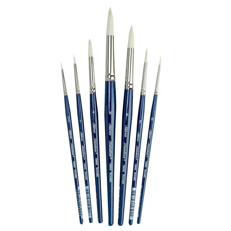 Bristlon Short Handle Round Brushes, Set of 7