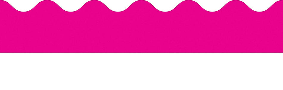 Rolled Scalloped Borders 2-1/4" Wide x 65 feet roll - Hot Pink (Carson Dellosa 108470)