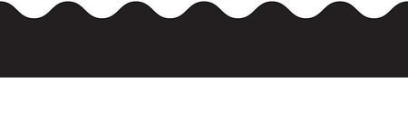 Rolled Scalloped Borders, 2-1/4" Wide x 65 feet roll - Black (Carson Dellosa 108472)