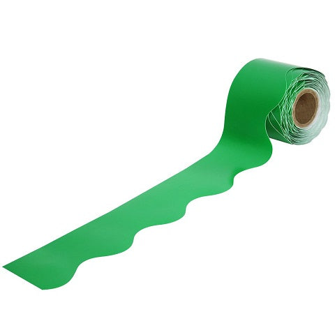 Rolled Scalloped Borders 2-1/4" Wide x 65 feet roll - Lime (Carson Dellosa 108468)