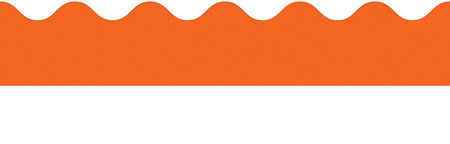 Rolled Scalloped Borders 2-1/4" Wide x 65 feet roll - Orange (Carson Dellosa 108466)