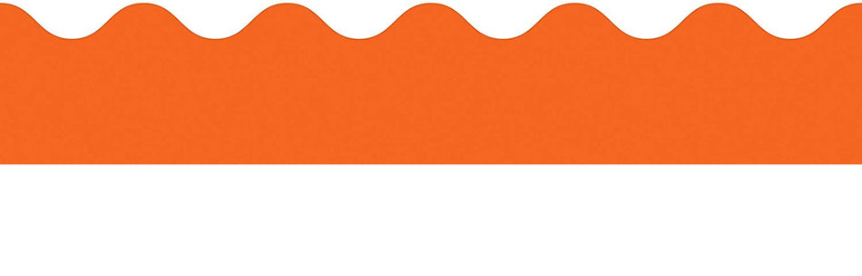 Rolled Scalloped Borders 2-1/4" Wide x 65 feet roll - Orange (Carson Dellosa 108466)