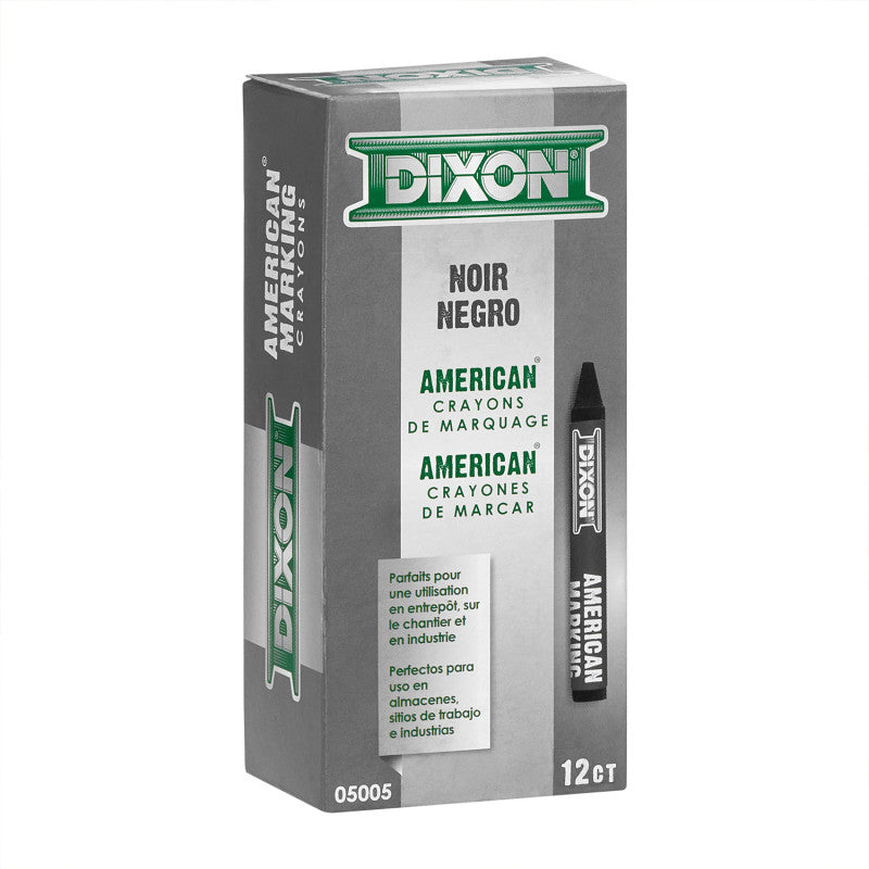 Professional Marking Crayons, Black, Dozen
