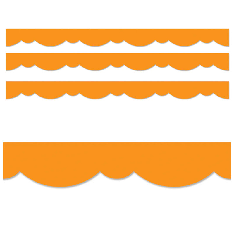 Core Decor Orange Stylish Scallops EZ Borderâ¢, 48 Feet Per Pack, 3 Packs