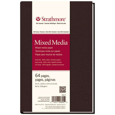 500 Series Art Journal Mixed Media Paper, Hardbound Binding, 64 Sheet, 5.5x8.5 inch, 1 Count