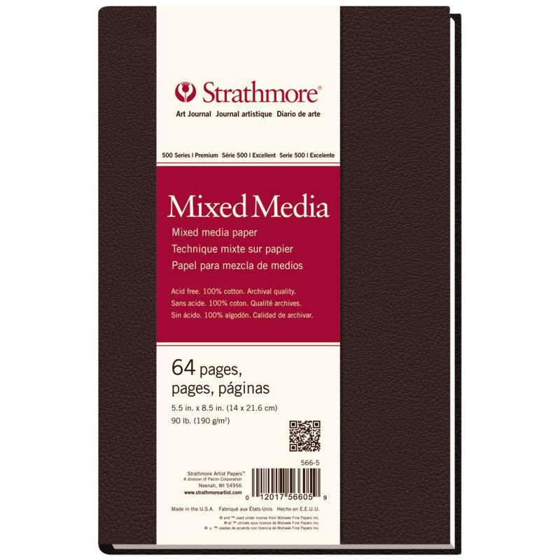 500 Series Art Journal Mixed Media Paper, Hardbound Binding, 64 Sheet, 5.5x8.5 inch, 1 Count