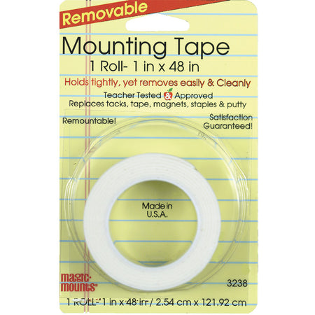 Removable Mounting Tape, 1" x 48" Roll