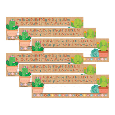 Happy Cactus Crew Flat Name Plates, 36 Per Pack, 6 Packs