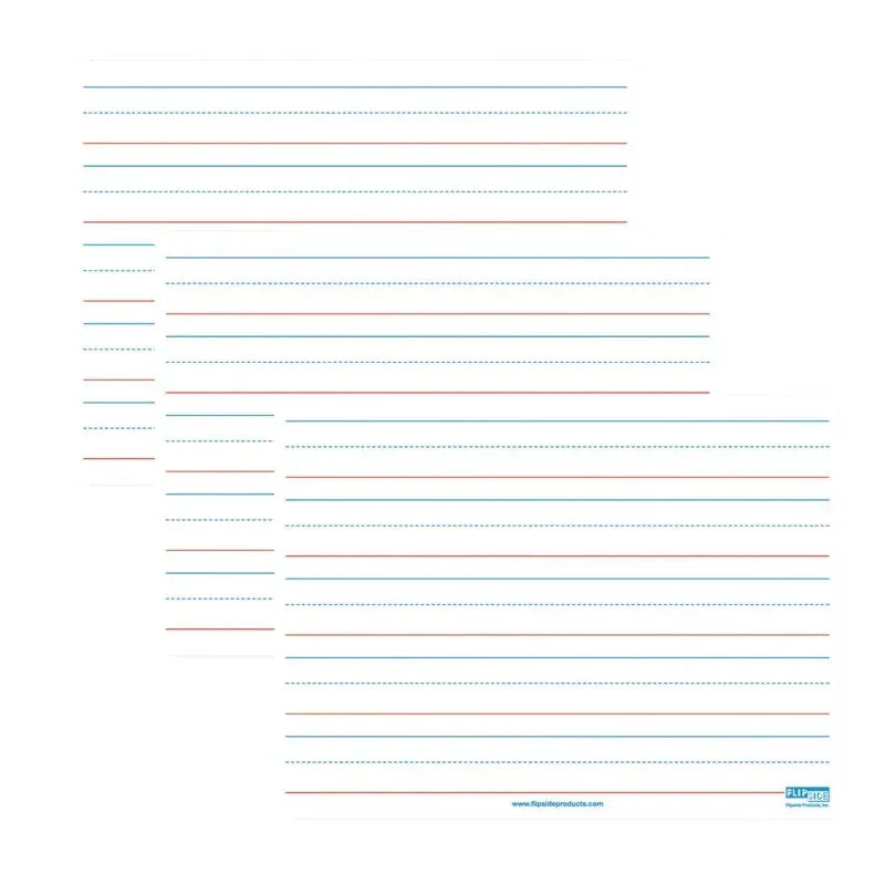 Magnetic Dry Erase Board, Two-Sided Ruled/Blank, 9" x 12", Pack of 3