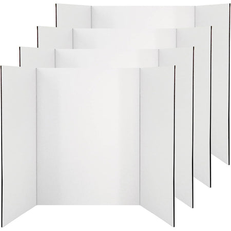 Trifold Poster Board, Presentation Board, 28" x 40", White, Pack of 4