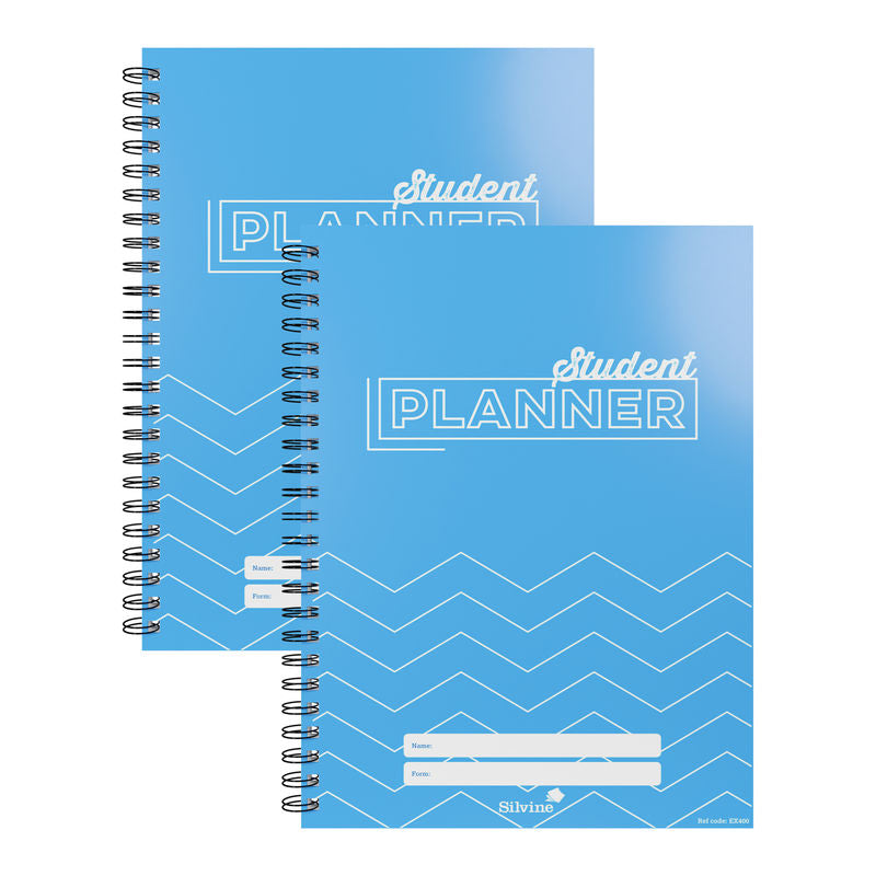 Twin-Wire Student Planner with Polypropylene Cover, A5, Blue, 2-Pack
