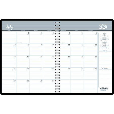 Monthly Calendar Academic Planner Book, 14 Months (Jul-Aug), 8.5" x 11"