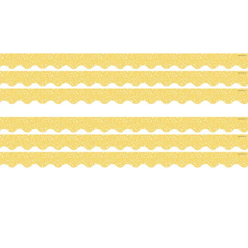 Composition Yellow Scalloped Border Trim, 35 Feet Per Pack, 6 Packs