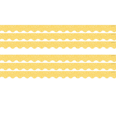 Composition Yellow Scalloped Border Trim, 35 Feet Per Pack, 6 Packs