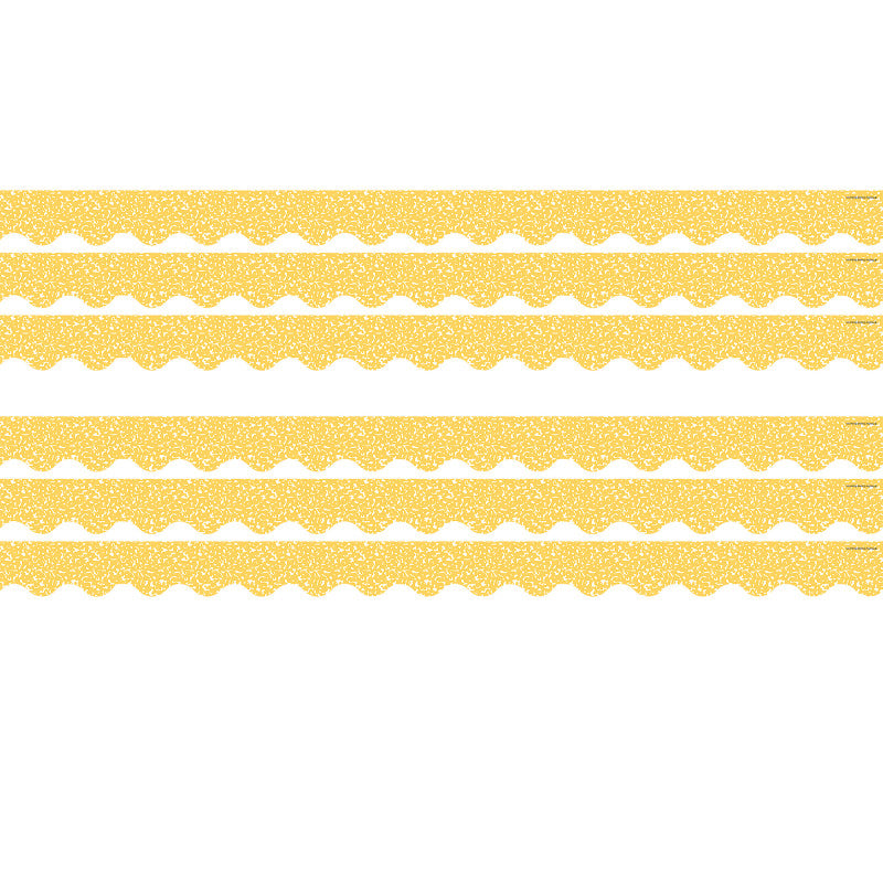 Composition Yellow Scalloped Border Trim, 35 Feet Per Pack, 6 Packs