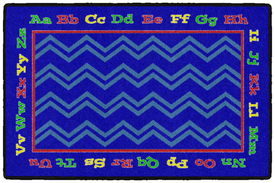 BLUE CHEVRON MAT RECTANGLE CARPETS 2' x 3'
