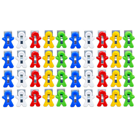 Magnet Man Magnetic Clip, Assorted Colors, 40-Piece Bucket