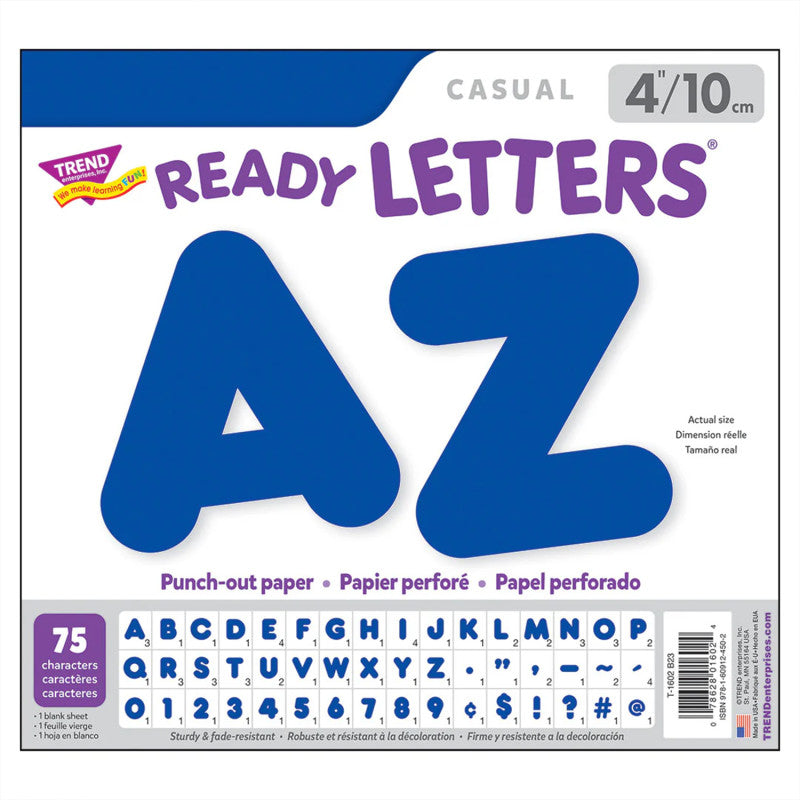 Royal Blue 4" Casual Uppercase Ready Letters&reg;