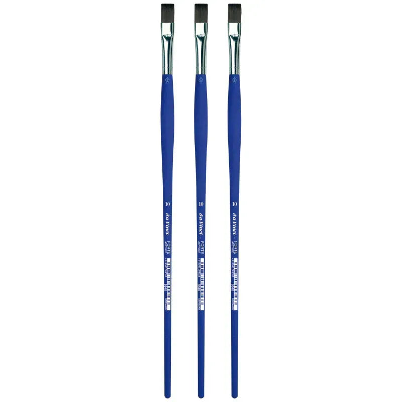 FORTE-Acrylics Student Brush, Synthetic, Acrylic & Oil, Flat, Series 8640, Size 10, Pack of 3