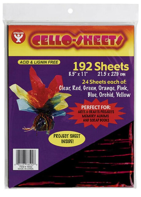 Hygloss 78592 192-sheet Cello Sheets 8.5 by 11-inch