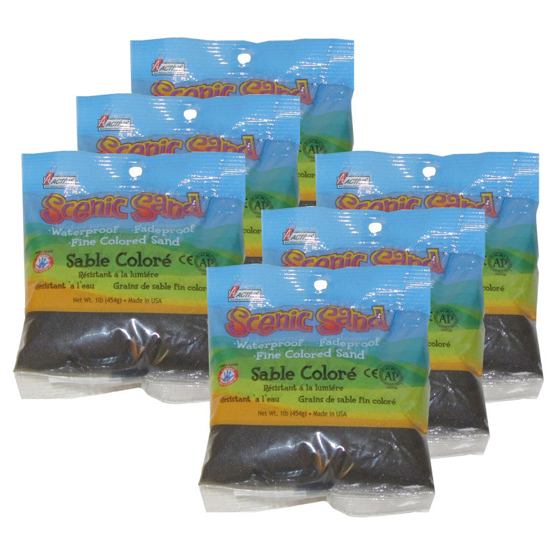 Scenic Sandâ¢ Craft Colored Sand, Deep Black, 1lb (454g) Bag, Pack of 6
