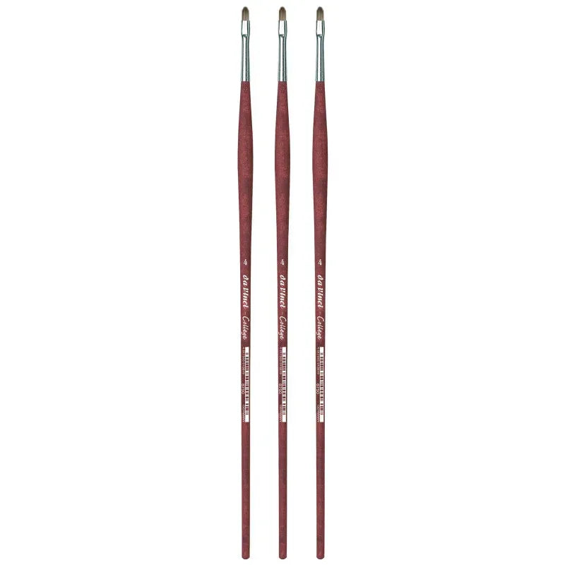 COLLEGE Student Brush, Synthetic, Acrylic & Oil, Filbert, Series 8750, Size 4, Pack of 3