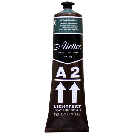 A2 Heavy Body Lightfast Artist Acrylic, 4 oz., Hookers Green Hue (Forest Green Hue)