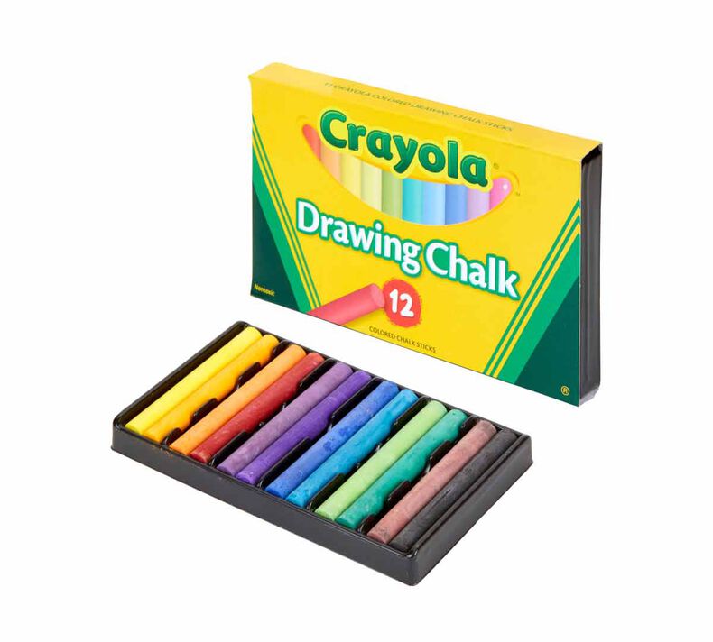 Crayola® Drawing Chalk, 12 Colored Chalk Sticks (BIN51-0403)