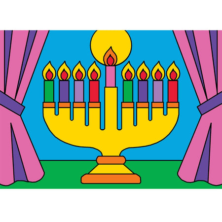 Judaic Canvas Art Boards - 5" x 7" - Chanukah Menorah - Pack of 12