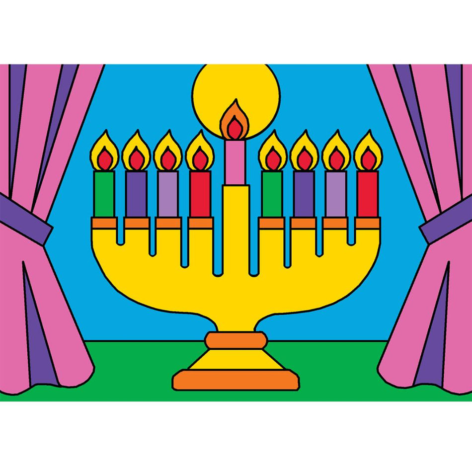 Judaic Canvas Art Boards - 5" x 7" - Chanukah Menorah - Pack of 12
