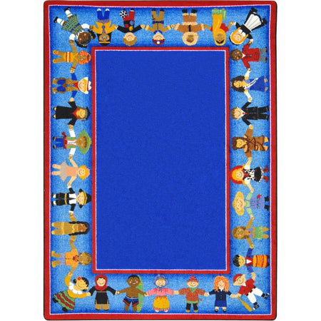 Children of Many Cultures 7'8" x 10'9" area rug in color Multi