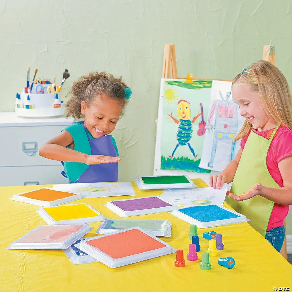 Colorful Children's Aprons - 12/pkg