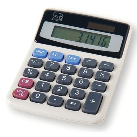 Desktop Calculator, Battery and Solar Powered with Tilted 8 Digit Display