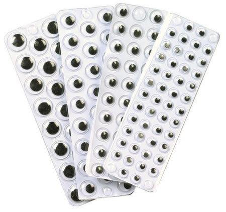 Peel & Stick Wiggle Eye Sheets - 137 Pieces Black