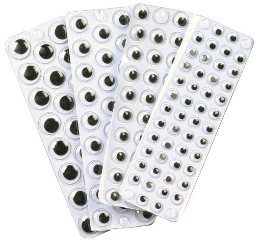 Peel & Stick Wiggle Eye Sheets - 137 Pieces Black