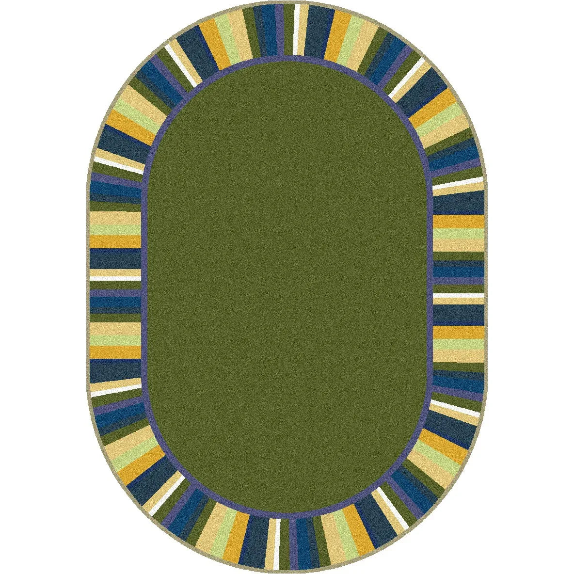Clean Green 3'10" x 5'4" Oval area rug in color Bold