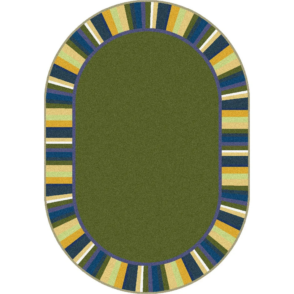 Clean Green 3'10" x 5'4" Oval area rug in color Bold
