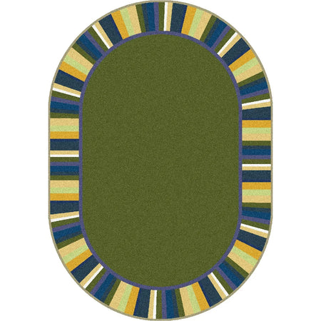 Clean Green 10'9" x 13'2" Oval area rug in color Bold