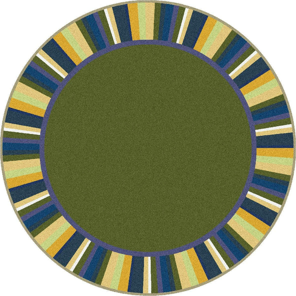 Clean Green 7'7" Round area rug in color Bold