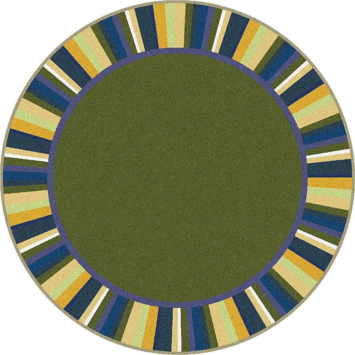 Clean Green 13'2" Round area rug in color Bold