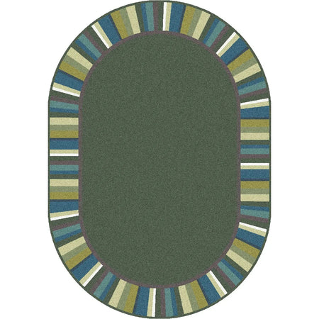 Clean Green 5'4" x 7'8" Oval area rug in color Soft