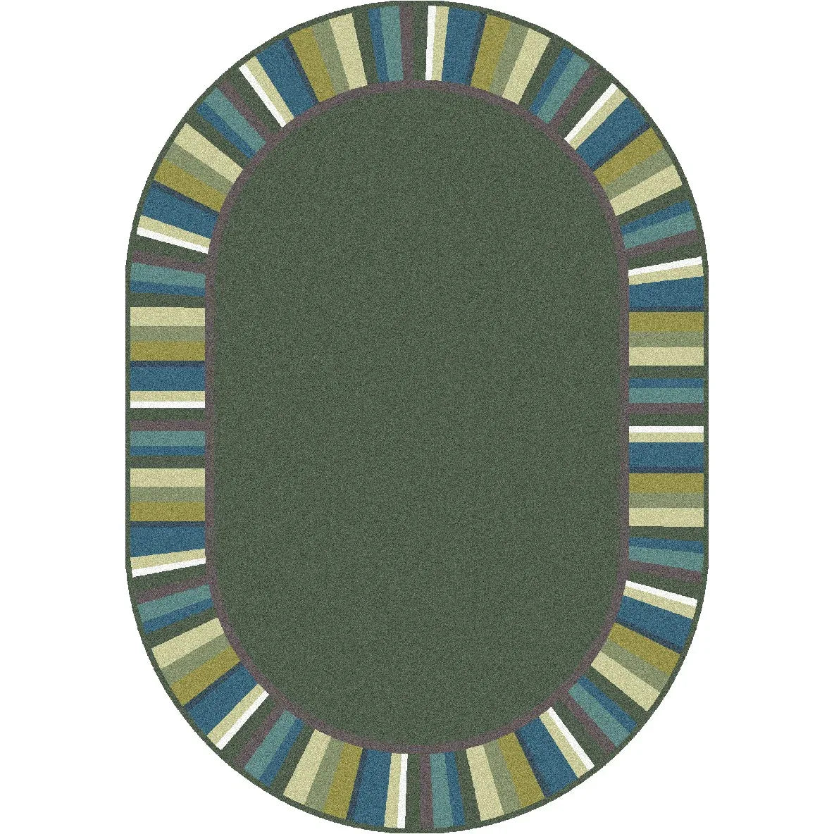 Clean Green 7'8" x 10'9" Oval area rug in color Soft