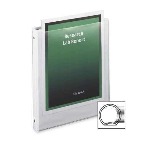 Basic Value ClearVue Round Ring Binder, 1/2" White