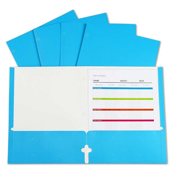 C-Line@ 2-Pocket Laminated Paper Portfolios Blue 25/Bx