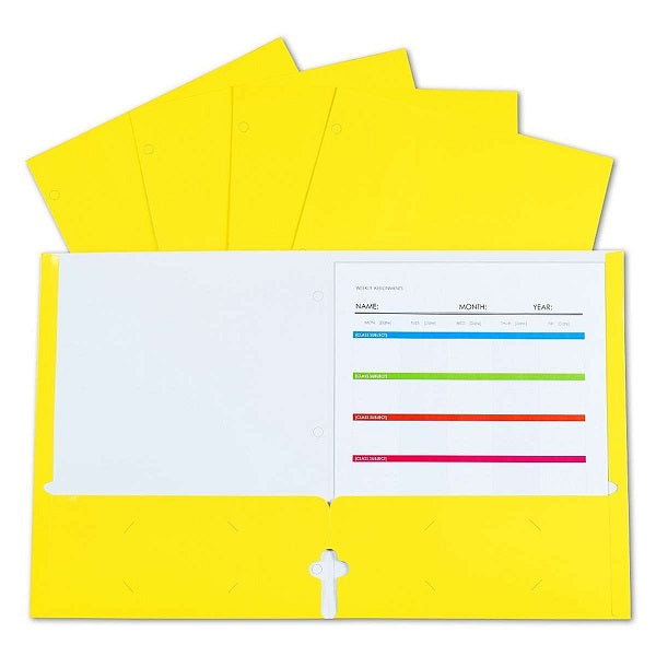 C-Line@ 2-Pocket Laminated Paper Portfolios Yellow 25/Bx