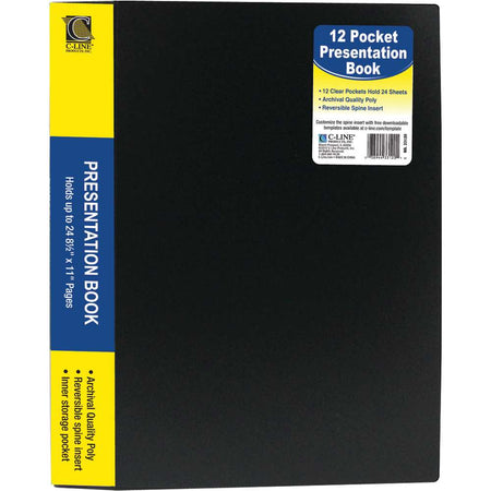 C-Line® Bound Sheet Protector Presentation Book, 12-Pocket, (Holds 24 pages)