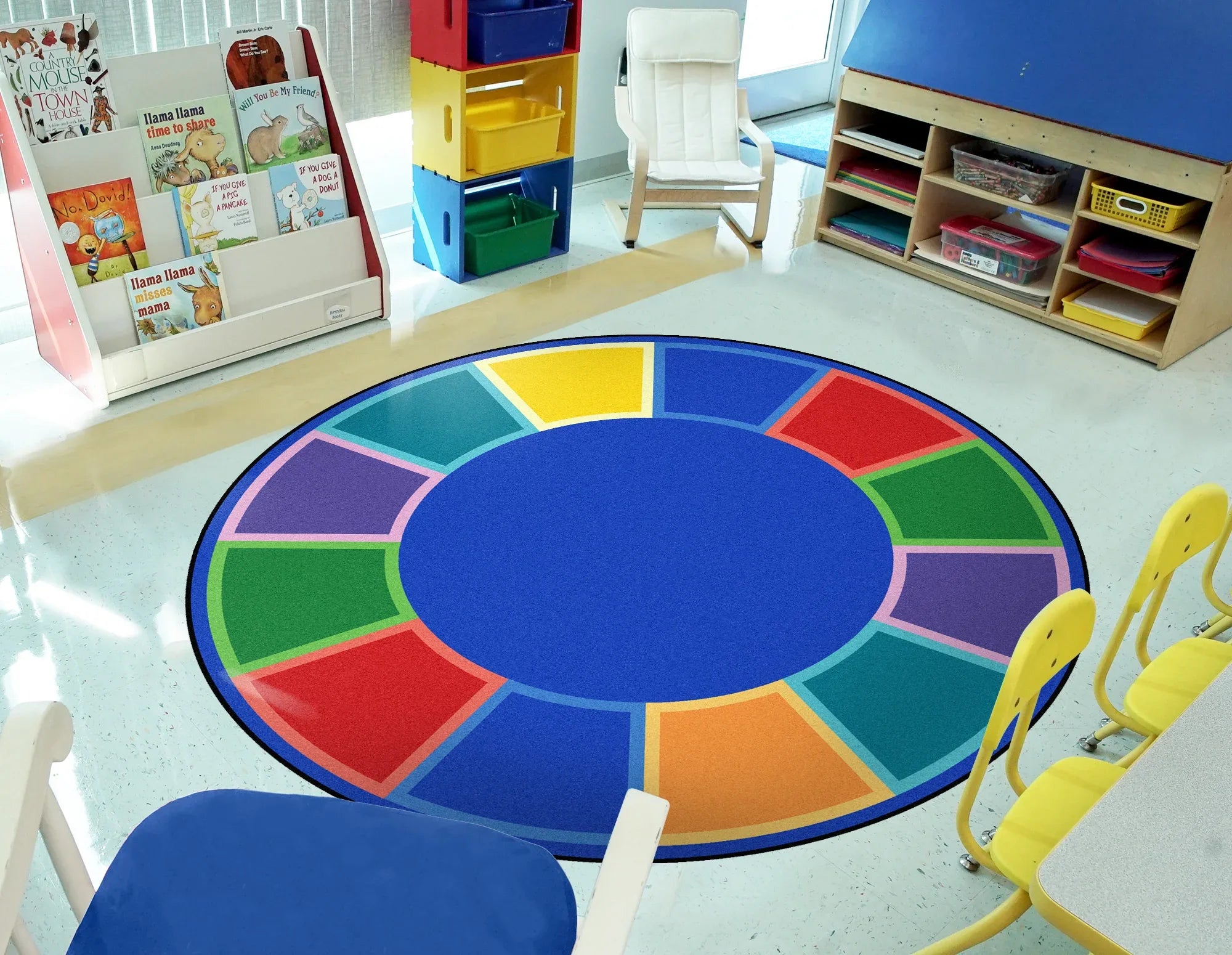 Color Tones 7'7" Round area rug in color Multi