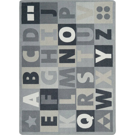 Colorful Learning 7'8" x 10'9" area rug in color Chalkdust