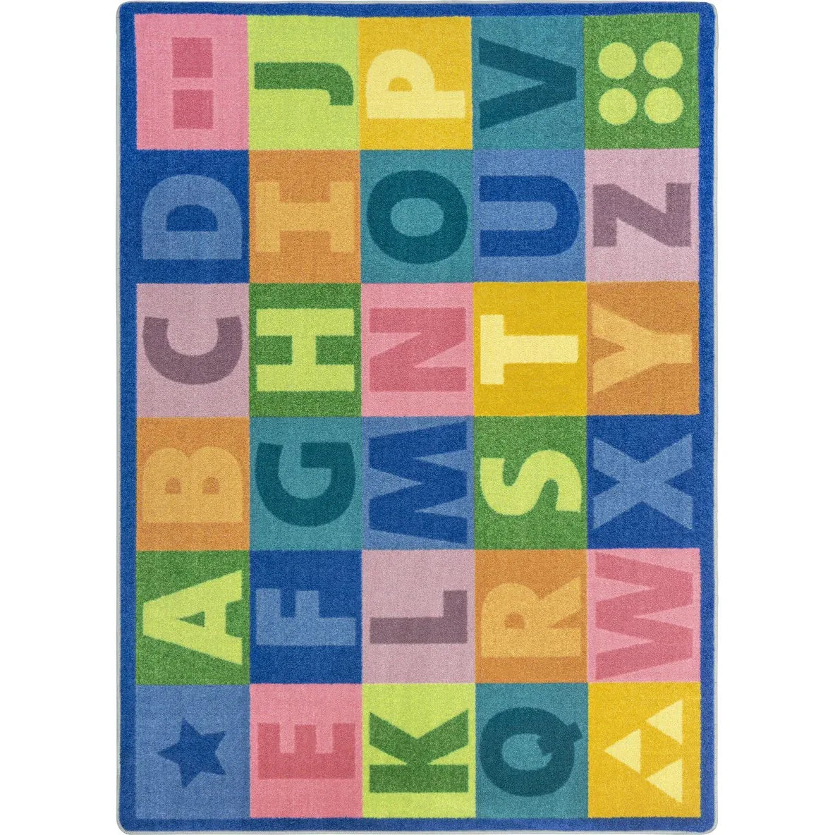 Colorful Learning 5'4" x 7'8" area rug in color Pastel